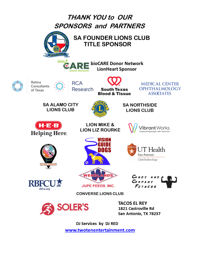 An image thanking our Stride for Sight Partners and Sponsors